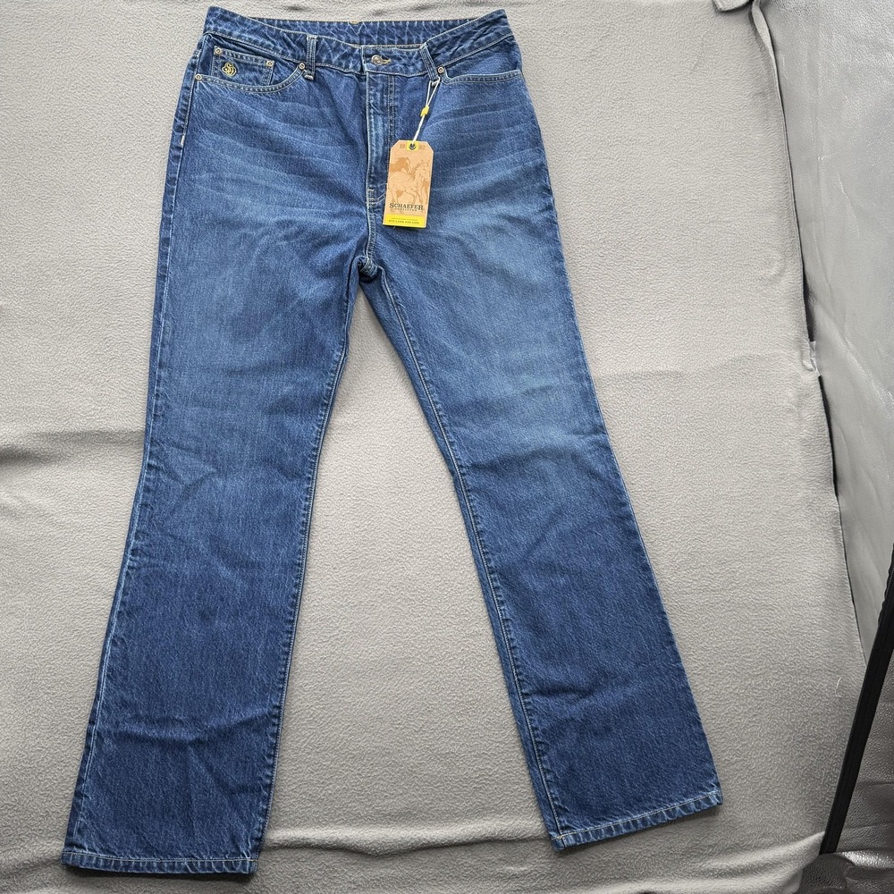 Schaefer Outfitter Katy Jean Jeans Womens 32R Blue High Rise Straight Denim